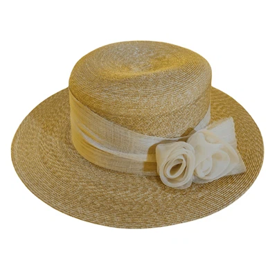 Straw Hat Made From Hand-woven Braided Wheat Straw